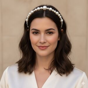 Elegant Pearl Headband Bridal Prom Accessory